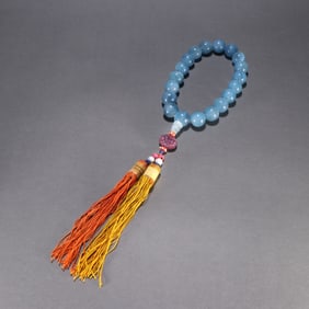 AQUAMARINE EIGHTEEN BEAD BRACELET