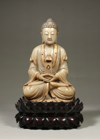 SOAPSTONE SAKYAMUNI BUDDHA STATUE