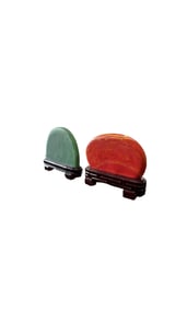 A SET OF COLORFUL STONE ORNAMENTS