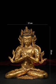 GILT BRONZE BUDDHA SEATED