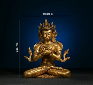 GILT BRONZE BUDDHA SEATED