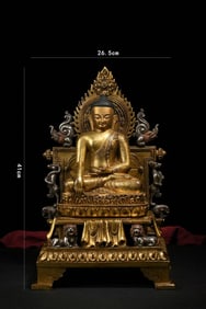 GILT BRONZE SAKYAMUNI BUDDHA SEATED