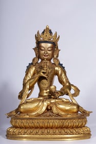 GILT BRONZE VAJRASATTVA BUDDHA SEATED