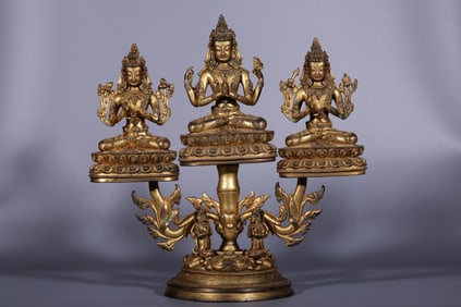 GILT BRONZE BUDDHA SEATED