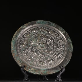 BRONZE MIRROR OF THE TWELVE ZODIAC ANIMALS