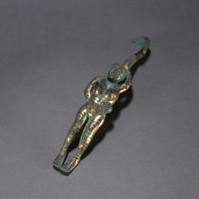 BRONZE COPPER WITH SILVER&GOLD PENDANT