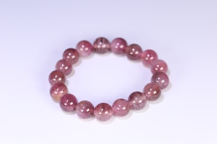 PINK TOURMALINE 17 BEADS BRACELET