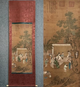 GU HONGZHONG MARK FIGURE STORY PVERTICAL AXIS PAINTING