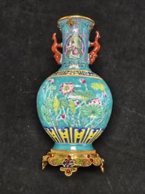 ENAMELED GLAZE FLOWER VASE