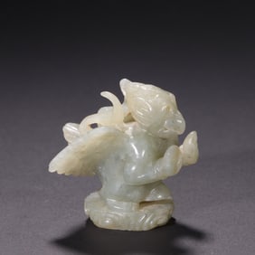 HETIAN JADE BEAST SHAPE INCENSE BURNER TOP