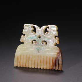 HETIAN JADE INLAY TURQUOISE COMB