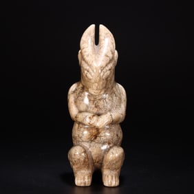HETIAN JADE CARVED RABBIT SHAPE PENDANT