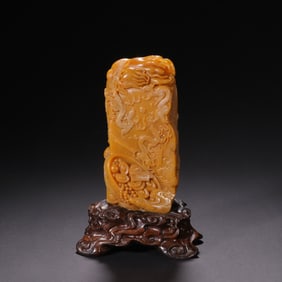 TIANHUANG STONE DRAGON PATTERN ORNAMENT