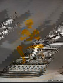 COPPER CAST MANJUSRI BUDDHA STATUE