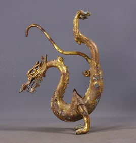 GILT BRONZE CAST DRAGON SHAPE ORNAMENT