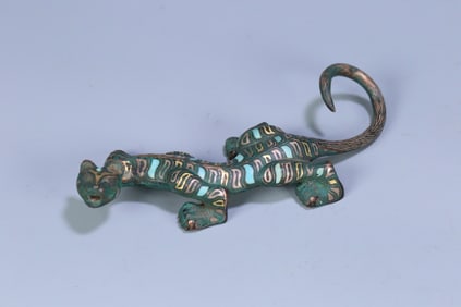 COPPER WITH SILVER&GOLD BEAST PENDANT