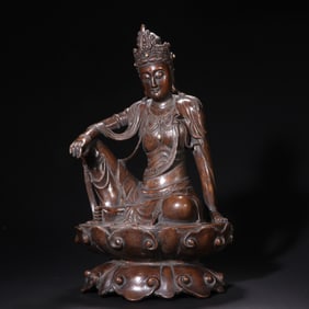 CHENXIANG WOOD ZIZAI GUANYIN BUDDHA STATUE