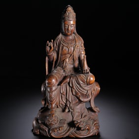 HUANGYANG WOOD GUANYIN BUDDHA STATUE