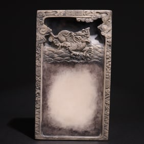 BEAST PATTERN WHITE INK SLAB