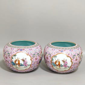 JIAQING MARK FAMILLE ROSE GLAZE BRUSH WASHER