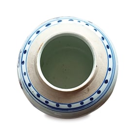 BLUE&WHITE GLAZE FLOWER PATTERN JAR