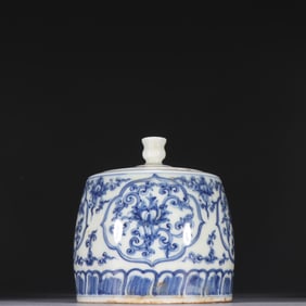 BLUE&WHITE GLAZE FLOWER PATTERN JAR