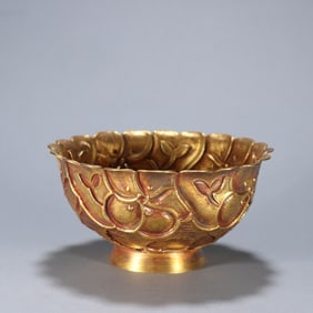 GILT SILVER FLOWER PATTERN BOWL