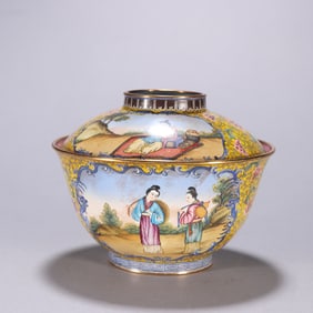 COPPER FIGURE STORY BOWL