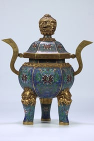 QIANLONG MARK CLOISONNE CENSER