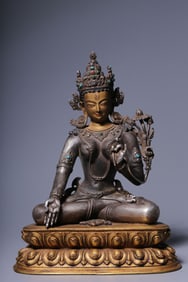 GILT SILVER TARA BUDDHA STATUE