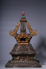 GILT SILVER GEM DECORATED PAGODA