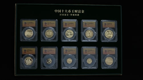 A SET CHINA'S TOP TEN COMMEMORATIVE COINS
