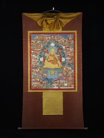 TIBETAN TSONGKAHAPA BUDDHA PATTERN THANGKA