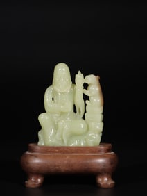 HETIAN JADE ARHAT BUDDHA STATUE