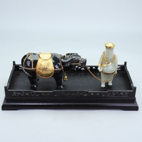 A SET HETIAN JADE CARVED PENDANT