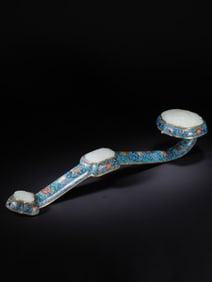 CLOISONNE WITH JADE RUYI