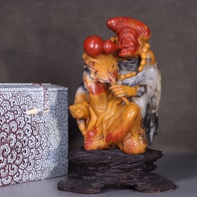 FURONG WUCAI STONE JIGONG BUDDHA STATUE