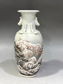 SNOW SCENE PATTERN VASE