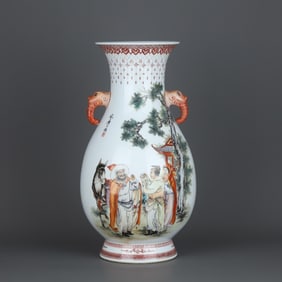 WANG DARAN MARK FAMILLE ROSE GLAZE VASE