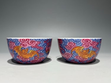 QIANLONG MARK ENAMELED GLAZE AUSPICIOUS CUP