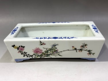 HONGXIAN MARK FAMILLE ROSE GLAZE FLOWERPOT