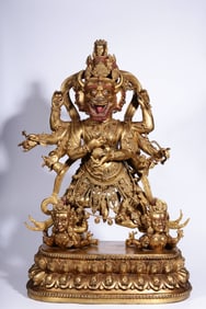GILT BRONZE YAMANTAKA BUDDHA STATUE