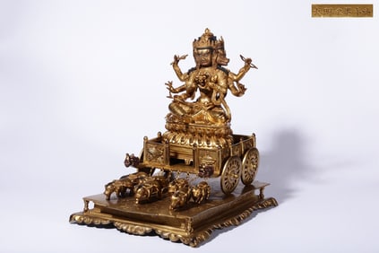 YONGLE MARK GILT BRONZE BUDDHA STATUE