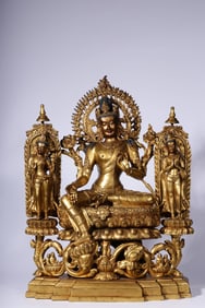 A SET GILT BRONZE BUDDHA STATUE