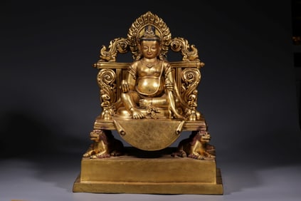 GILT BRONZE CAISHEN BUDDHA STATUE