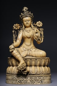 ORGANIC CARVED MATERIAL TARA BUDDHA STATUE