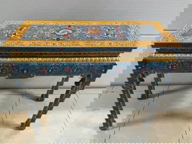 CLOISONNE FLOWER PATTERN TABLE