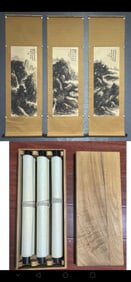 HUANG HONGBIN MARK THREE SCREENS VERTICAL AXIS PAINTING