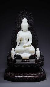 HETIAN JADE GUANYIN BUDDHA STATUE