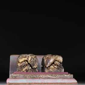 SOAPSTONE DRAGON PHOENIX SEAL